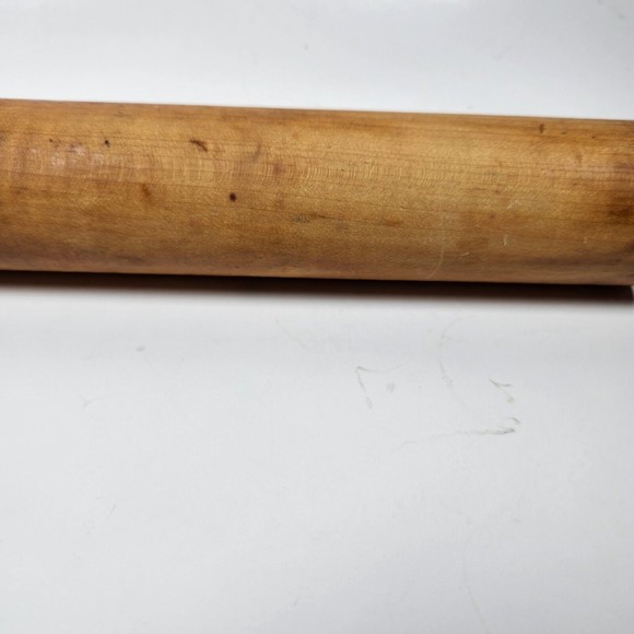 Vintage Red Handle Rolling Pin Thin Wood Rustic Farmhouse Kitchen - Picture 5 of 6